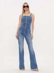 Guess Kombinezon Mariposa W4GD0O D5B42 Niebieski Regular Fit. Niebieskie sukienki Guess, z aplikacjami, z bawełny, bez kołnierzyka, bez ramiączek. Za 399.99 zł.
