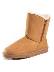 ISLAND BOOT Botki zimowe "Zasha" w kolorze jasnobrązowym rozmiar: 41. Brązowe botki Island Boot, na zimę, bez wzorów, z materiału, bez obcasa, bez zapięcia. Za 162.87 zł.