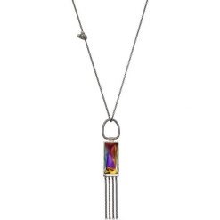 Naszyjnik - srebro 925, Swarovski. Szare naszyjniki W.KRUK, z kryształem, srebrne. Za 599.00 zł.