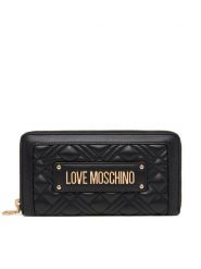 LOVE MOSCHINO Duży Portfel Damski JC5600PP0NLA0000 Czarny. Czarne portfele Love Moschino, bez wzorów, ze skóry. Za 439.99 zł.
