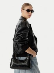 Calvin Klein Torebka Foil Logo Glossy LV04F3737G Czarny. Czarne torebki klasyczne Calvin Klein, bez wzorów, ze skóry, bez dodatków. Za 489.99 zł.