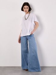 Apricot Koszulka w kolorze białym rozmiar: L. Białe bluzki Apricot, l, bez wzorów, bez kołnierzyka, bez ramiączek. Za 43.99 zł.