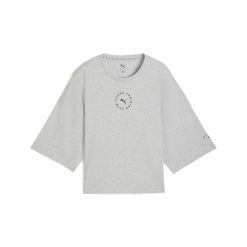 Damska skrócona koszulka PUMA x HYROX Lifestyle PUMA Light Gray Heather. Szare bluzki Puma, xl, bez wzorów, sportowe, bez kołnierzyka, bez ramiączek. Za 179.00 zł.