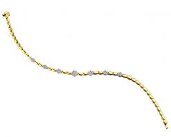 Bransoletka z żółtego złota z brylantami - 19 cm - 0,64 ct - próba 585. Żółte bransoletki Apart, z brylantem, złote. Za 14,590.00 zł.