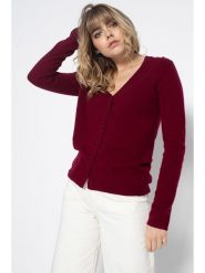 Perfect Cashmere Kaszmirowy kardigan "Paige" w kolorze ciemnoczerwonym rozmiar: L. Czerwone kardigany Perfect Cashmere, l, bez wzorów, z kaszmiru. Za 377.74 zł.