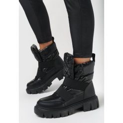 Czarne Śniegowce Wsuwane Pikowane Florine. Czarne obuwie sportowe Born2be, z jeansu. Za 129.99 zł.