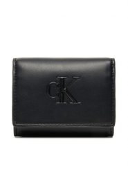 Calvin Klein Mały Portfel Damski Bold Ck Medium Bifold LV04F1047G Czarny. Czarne portfele Calvin Klein, bez wzorów, ze skóry. Za 219.99 zł.