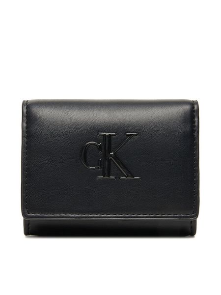Calvin Klein Portfel Bold Ck Medium Bifold LV04F1047G Czarny. Czarne portfele Calvin Klein, bez wzorów, ze skóry. Za 149.99 zł.