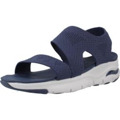 Sandały SKECHERS ARCH FIT Niebieski. Niebieskie sandały Skechers, bez wzorów, z tkaniny, bez obcasa, bez zapięcia. Za 233.99 zł.