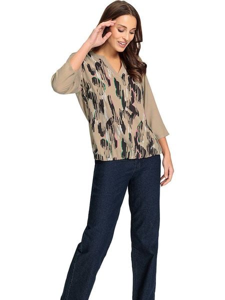 WITT WEIDEN Bluzka w kolorze jasnobrązowym rozmiar: 52. Brązowe bluzki WITT WEIDEN, bez wzorów, z wiskozy, bez kołnierzyka, bez ramiączek. Za 61.46 zł.