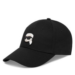 Czapka z daszkiem KARL LAGERFELD. Czarne czapki KARL LAGERFELD, bez wzorów. Za 299.99 zł.