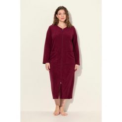 Damskie Szlafrok dwukierunkowy zamek błyskawiczny frotte miękki w dotyku. Czerwone szlafroki Ulla Popken, plus size, bez wzorów, z bawełny, plus size, bez ramiączek, bez kaptura. Za 239.99 zł.