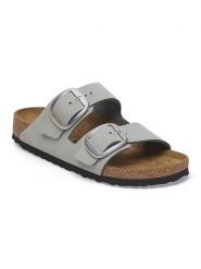 Birkenstock Skórzane klapki "Arizona" w kolorze szarym rozmiar: 37. Szare klapki Birkenstock, bez wzorów, z otwartym noskiem, bez obcasa. Za 539.45 zł.