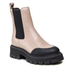 Sztyblety Lasocki. Brązowe botki Lasocki, bez wzorów, bez obcasa, na słupku, bez zapięcia. Za 299.99 zł.