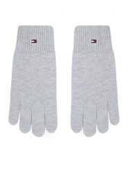 Tommy Hilfiger Rękawiczki Damskie Flag AW0AW19131 Szary jasny. Szare rękawiczki TOMMY HILFIGER, bez wzorów, z bawełny. Za 169.99 zł.
