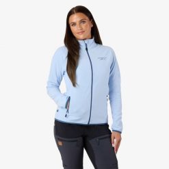 Bluza polarowa turystyka damska Swedemount Stryn Fleece szybkoschnąca. Niebieskie bluzy SWEDEMOUNT, na zimę, bez wzorów, z polaru, bez kaptura. Za 125.00 zł.