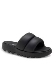 Reebok Klapki Cardi Slide HP2217 Czarny. Czarne klapki Reebok, bez wzorów, ze skóry, bez obcasa. Za 160.99 zł.