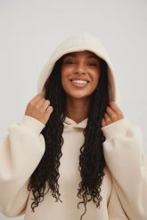 Bluza z kapturem i HAFTEM w kolorze BISQUIT- BAFFIN. Brązowe bluzy Marsala, m, bez wzorów, z bawełny, z kapturem. Za 309.90 zł.