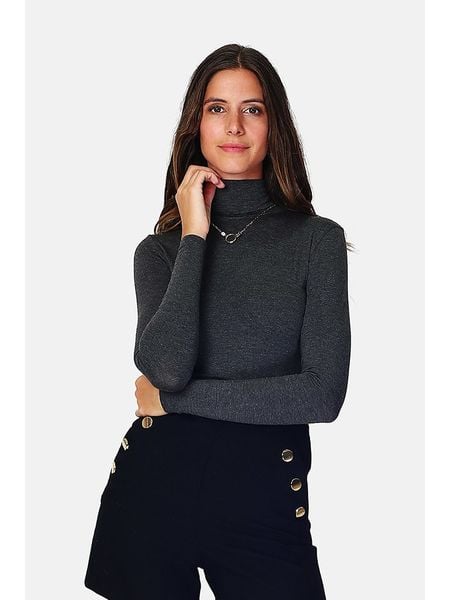 ASSUILI Koszulka w kolorze antracytowym rozmiar: 42. Czarne bluzki Assuili, bez wzorów, klasyczne, bez kołnierzyka, bez ramiączek. Za 65.85 zł.