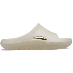 Klapki damskie sportowe Crocs MELLOW RECOVERY SLIDE. Białe klapki Crocs, bez wzorów, bez obcasa. W wyprzedaży za 142.97 zł.