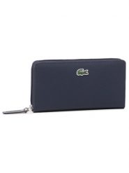 Lacoste Duży Portfel Damski L Zip Wallet NF2900PO Granatowy. Niebieskie portfele Lacoste, bez wzorów, ze skóry. Za 269.99 zł.