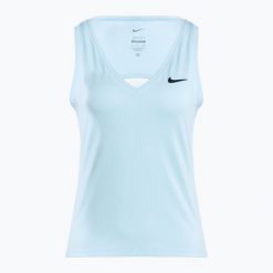 Tank top tenisowy damski Nike Court Dri-Fit Victory Tank. Niebieskie koszulki sportowe Nike, bez wzorów, bez ramiączek, tenisowe, dri-fit (nike). Za 179.99 zł.