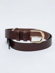BIG STAR Skórzany pasek w kolorze brązowym rozmiar: S. Brązowe paski Big Star, bez wzorów, z materiału, retro. Za 84.99 zł.