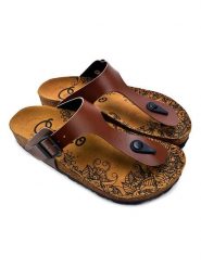 Calceo Japonki w kolorze brązowym rozmiar: 37. Brązowe klapki Calceo, bez wzorów, z materiału, z otwartym noskiem, bez obcasa. Za 165.99 zł.