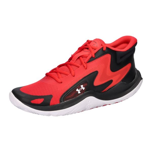 Buty do koszykówki Under Armour Jet '25 red/black. Czarne trekkingi Under Armour, z materiału, przed kolano, do koszykówki. Za 387.85 zł.