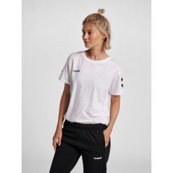 Koszulka sportowa z krótkim rękawem damska Hummel hmlGO cotton. Białe koszulki sportowe Hummel, bez wzorów, bez ramiączek, do piłki nożnej. Za 59.00 zł.