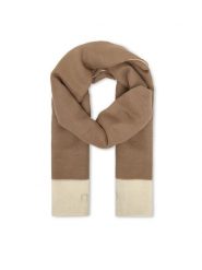 Calvin Klein Szal Linen Blend Emblem Pareo Scarf LV04F9021G Beżowy. Brązowe szaliki Calvin Klein, bez wzorów, ze lnu. Za 329.99 zł.