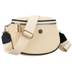 Saszetka damska w kolorze ecru z czarnymi elementami, wykonana z materiału syntetycznego - Peterson. Czarne torby na ramię Peterson, bez wzorów, z syntetyku, bez dodatków. Za 74.00 zł.