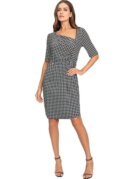 Heine Sukienka w kolorze czarno-kremowym rozmiar: 36. Czarne sukienki Heine, bez wzorów, bez kołnierzyka, bez ramiączek, midi. Za 91.99 zł.