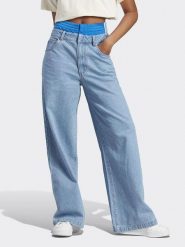 Adidas Dżinsy - Comfort fit - w kolorze błękitnym rozmiar: 34. Niebieskie jeansy Adidas, bez wzorów, z podwyższonym stanem. Za 191.42 zł.