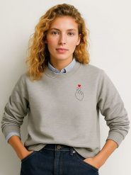 WOOOP Bluza "K Love Cur" w kolorze szarym rozmiar: L. Szare bluzy Wooop, l, bez wzorów, z bawełny, bez kaptura. Za 132.05 zł.