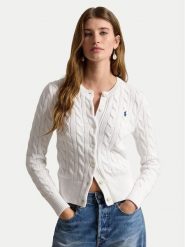 Polo Ralph Lauren Kardigan 211971868007 Biały Slim Fit. Białe kardigany Polo Ralph Lauren, xl, bez wzorów. Za 1,199.00 zł.