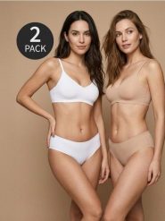 Majtki typu stringi 2 pack - biały. Białe stringi Sinsay, bez wzorów. Za 12.99 zł.