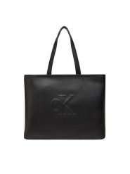 Calvin Klein Jeans Torebka Sculpted Slim Tote LV04K3070G Czarny. Czarne shopper Calvin Klein Jeans, bez wzorów, z jeansu, bez dodatków. Za 319.99 zł.