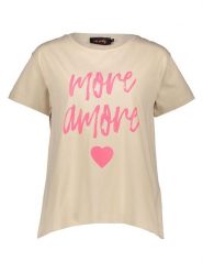 Miss goodlife Koszulka "More Amore" w kolorze beżowo-jasnoróżowym rozmiar: M. Brązowe bluzki miss goodlife, m, bez wzorów, bez kołnierzyka, bez ramiączek. Za 104.99 zł.