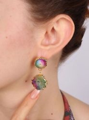 Pierres delicates Pozłacane kolczyki-wkrętki z kwarcem rozmiar: onesize. Żółte kolczyki Pierres delicates, z kwarcem, pozłacane. Za 69.99 zł.