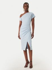 Rinascimento Sukienka koktajlowa CFC0127793003 Błękitny Slim Fit. Niebieskie sukienki Rinascimento, xl, bez wzorów, z syntetyku, wizytowe, bez kołnierzyka, bez ramiączek. Za 599.99 zł.