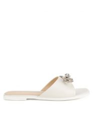 Eva Minge Klapki AVA-V903L-2-1 Biały. Białe klapki Eva Minge, bez wzorów, ze skóry, bez obcasa. Za 349.99 zł.