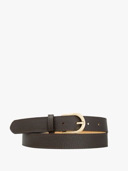 Ciemnobrązowy skórzany pasek. Brązowe paski Ryłko, bez wzorów, ze skóry, eleganckie. Za 129.99 zł.