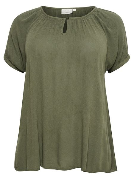 KAFFE curve Bluzka w kolorze khaki rozmiar: 48. Brązowe bluzki KAFFE curve, s, bez wzorów, z wiskozy, klasyczne, bez kołnierzyka, bez ramiączek. Za 66.00 zł.