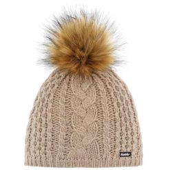 Czapka Afra Lux damska zimowa z pomponem z polaru, ciepła wełna merynosowa. Białe czapki Eisbar, bez wzorów, z polaru. Za 199.99 zł.