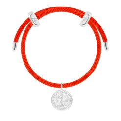 Bransoletka Liana w kolorze czerwonym z posrebrzaną Monetą Szczęścia. Czerwone bransoletki Lilou, posrebrzane. Za 268.00 zł.