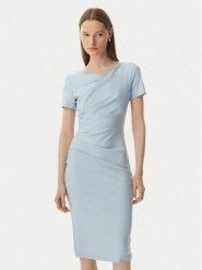 Rinascimento Sukienka koktajlowa CFC0129420003 Niebieski Slim Fit. Niebieskie sukienki Rinascimento, xl, bez wzorów, z syntetyku, wizytowe, bez kołnierzyka, bez ramiączek. Za 609.99 zł.