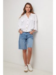 Lin Passion Lniana kurtka koszulowa w kolorze białym rozmiar: 36/38. Białe kurtki Lin Passion, bez wzorów, ze lnu, bez kaptura. Za 152.99 zł.