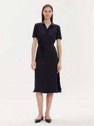 Tommy Hilfiger Sukienka codzienna WW0WW41278 Granatowy Regular Fit. Niebieskie sukienki TOMMY HILFIGER, na co dzień, s, bez wzorów, z bawełny, bez kołnierzyka, bez ramiączek, proste. Za 339.99 zł.