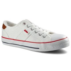 Białe Trampki Damskie Lee Cooper Stylowe Obuwie. Białe trampki Lee Cooper, bez wzorów, z materiału, bez zapięcia. Za 89.99 zł.